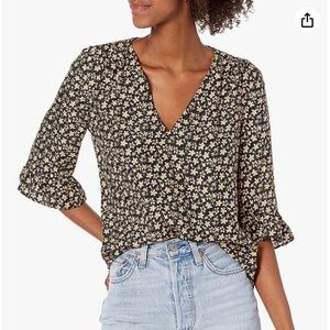 Rebecca Taylor 100% silk v-neck floral blouse: size 00
